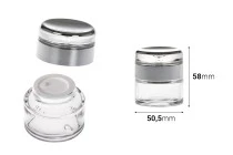 Vasetto per crema in vetro da 30 ml con lussuoso tappo in acrilico e guarnizione in plastica Vasetto per crema in vetro da 30 ml con lussuoso tappo in acrilico e guarnizione in plastica