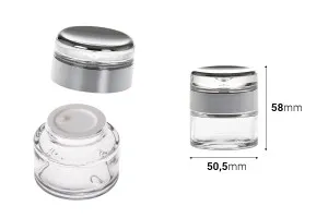 30ml acrylic cream glass jar with elegant acrylic cap and sealing disc-2