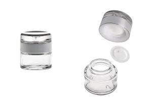 30ml acrylic cream glass jar with elegant acrylic cap and sealing disc-1