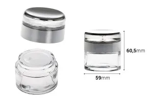 50ml cream glass jar with elegant acrylic cap and sealing disc-2