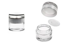 Βάζο για κρέμα 50 ml γυάλινο με καπάκι ακρυλικό πολυτελείας και πλαστικό παρέμβυσμα