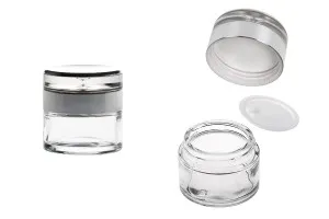 50ml cream glass jar with elegant acrylic cap and sealing disc-1