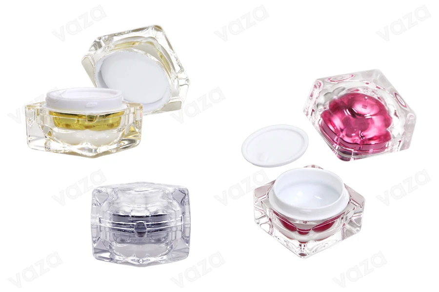 Βαζάκι πολυτελείας 15 ml για κρέμα, ακρυλικό με εσωτερικό παρέμβυσμα στο καπάκι και πλαστικό στο βάζο-εικόνα_προϊοντική