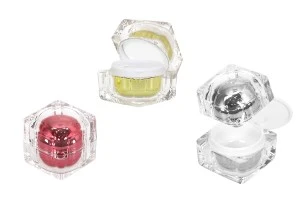 Luxusglas 30ml für Sahne, Acryl mit Innendichtung am Deckel und Kunststoff im Glas