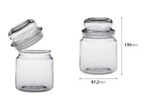 Barattolo in vetro da 500 ml, trasparente con tappo e chiusura ermetica Barattolo in vetro da 500 ml, trasparente con tappo e chiusura ermetica
