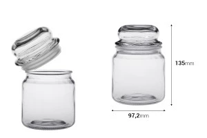 500 ml glass jar with rubber glass stopper-2