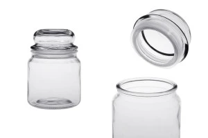 500 ml glass jar with rubber glass stopper-1