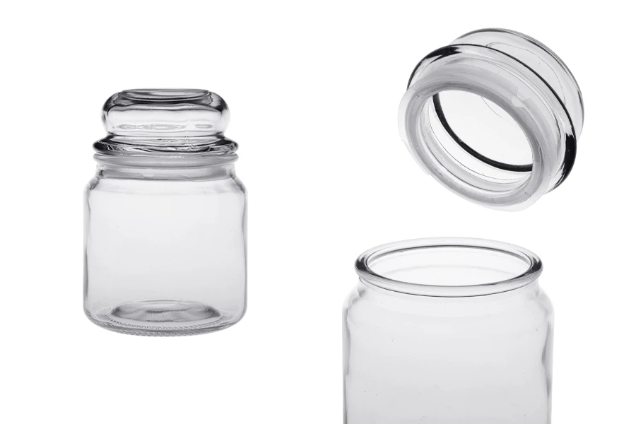 Barattolo in vetro da 500 ml, trasparente con tappo e chiusura ermetica Barattolo in vetro da 500 ml, trasparente con tappo e chiusura ermetica