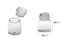 Βαζάκι 100 ml γυάλινο, διάφανο με καπάκι και αεροστεγές κλείσιμο
