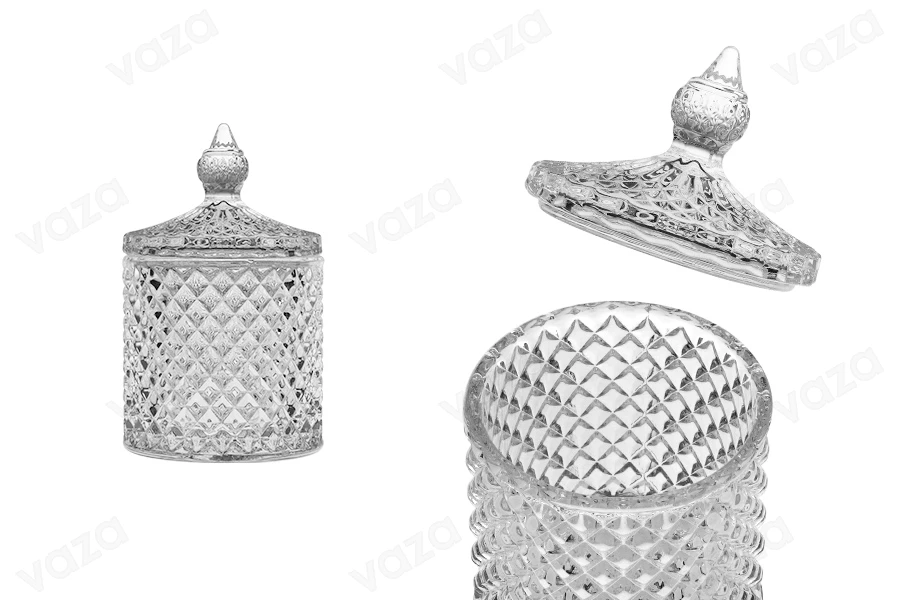 Candy buffet decoration glass jar  in size 68,5x111 mm with glass cap-image_product