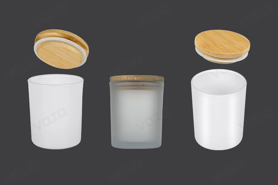Pot en verre de 200 ml avec couvercle en bambou et élastique pour bougie-photo_groupe
