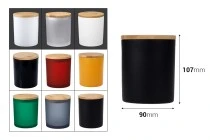Βάζο γυάλινο 100x90 mm με ξύλινο καπάκι και λάστιχο Βάζο γυάλινο 100x90 mm με ξύλινο καπάκι και λάστιχο