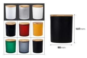 Βάζο γυάλινο 100x90 mm με ξύλινο καπάκι και λάστιχο-3