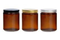 Glass amber jar 250 ml with aluminum cap and inner liner