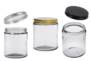 Glass clear jar 250 ml with aluminum cap and inner liner-1
