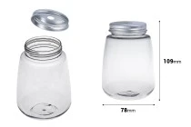 Jar plastic (PET) 350 ml in clear color with cap for milk, juice, beverages - 6 Pcs