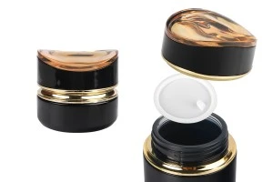 Luxuriöses 30ml-Glasgefäß in Schwarz für Creme mit Acryldeckel und Kunststoffdichtung