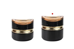 Γυάλινο βάζο 50 ml πολυτελείας σε μαύρο χρώμα για κρέμα με ακρυλικό καπάκι και πλαστικό παρέμβυσμα-7