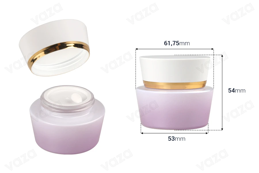 Luxury 30 ml glass jar for cream with acrylic cap and plastic gasket Luxury 30 ml glass jar for cream with acrylic cap and plastic gasket-bildabmessungen