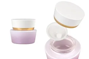Luxury 30ml glass jar for cream with acrylic cap and plastic gasket-1
