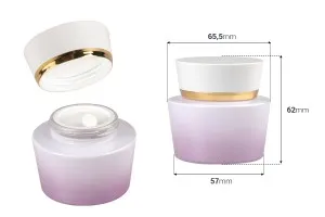 Luxury 50 ml glass jar for cream with acrylic cap and plastic gasket-2