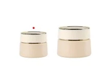 Vasetto di vetro di lusso da 30 ml in finitura beige opaco per crema, con coperchio e guarnizione in plastica Vasetto di vetro di lusso da 30 ml in finitura beige opaco per crema, con coperchio e guarnizione in plastica