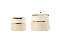 Vasetto in vetro di lusso da 50 ml in beige opaco per crema con coperchio e guarnizione in plastica Vasetto in vetro di lusso da 50 ml in beige opaco per crema con coperchio e guarnizione in plastica