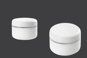 100ml plastic cream jar with sealing disc and silver stripe on the cap – available in a package with 12 pcs-1