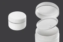 100ml Plastikdose mit silbernen Streifen auf Deckel und Dichtung - 12 Stck