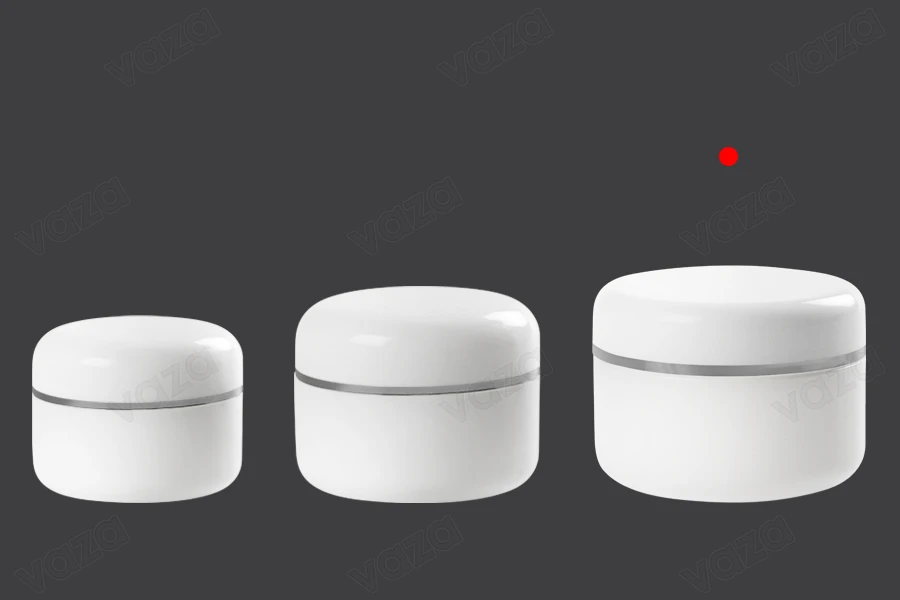 100ml plastic cream jar with sealing disc and silver stripe on the cap – available in a package with 12 pcs-image_group