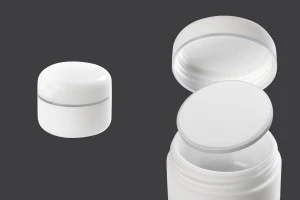 Glas 25ml Kunststoff Doppelhub mit Silberstreifen auf Deckel und Dichtung - 12 Stck-6