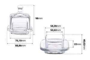 Viereckiges Deko Glas mit Glas-Deckel für Mandelbonbons und Kuchen-3