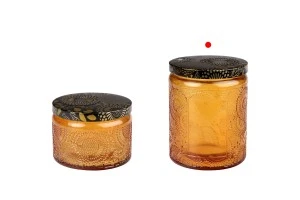 Glass jar 260ml in square shape with silver cap and rubber-3