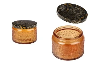 Glass jar 120 ml in square shape with silver cap and rubber-1