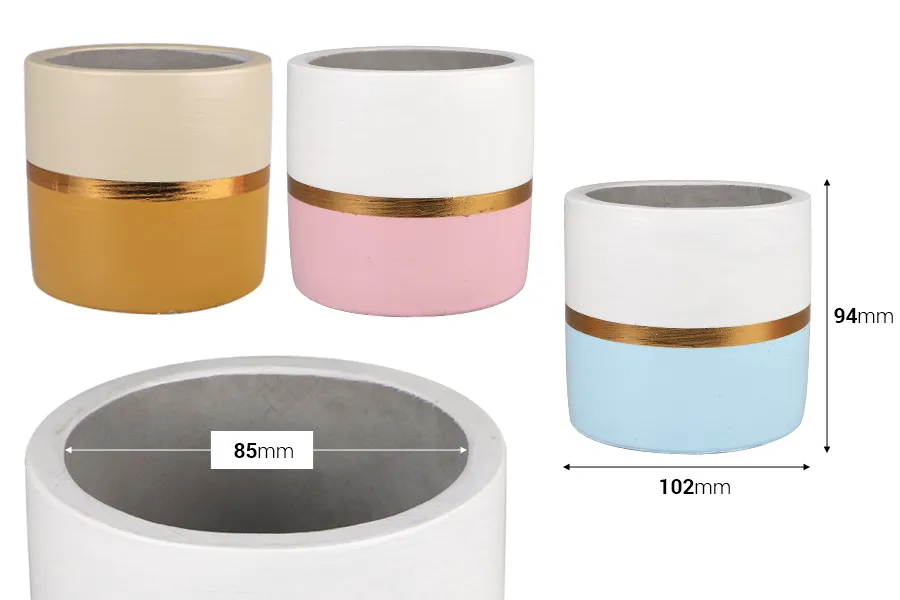 Διακοσμητικό βάζο 102x94 mm από τσιμέντο - 6 τμχ mix color Διακοσμητικό βάζο 102x94 mm από τσιμέντο - 6 τμχ mix color