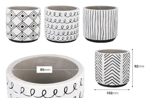 Decorative cement jar 102x92 mm in different designs - 4 pcs-2
