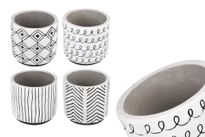 Decorative cement jar 102x92 mm in different designs - 4 pcs-1