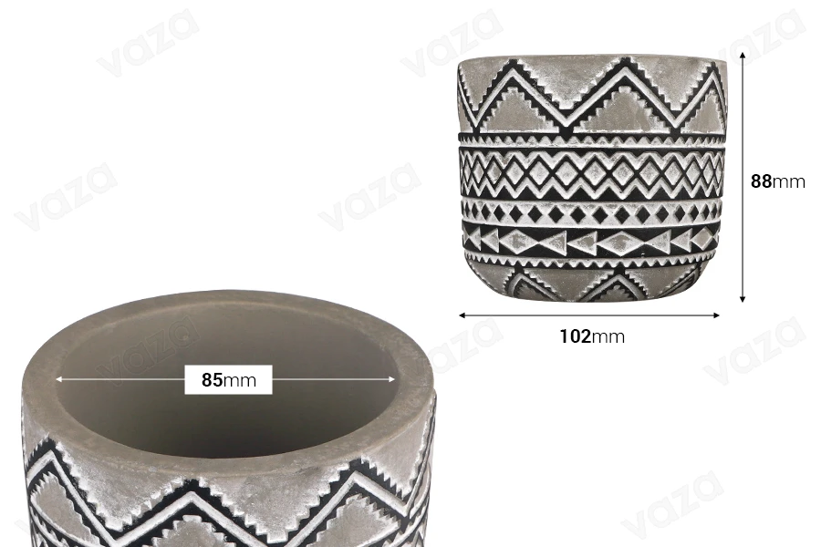 Decorative cement jar 102x88mm - 6 pcs Decorative cement jar 102x88mm - 6 pcs-bildabmessungen