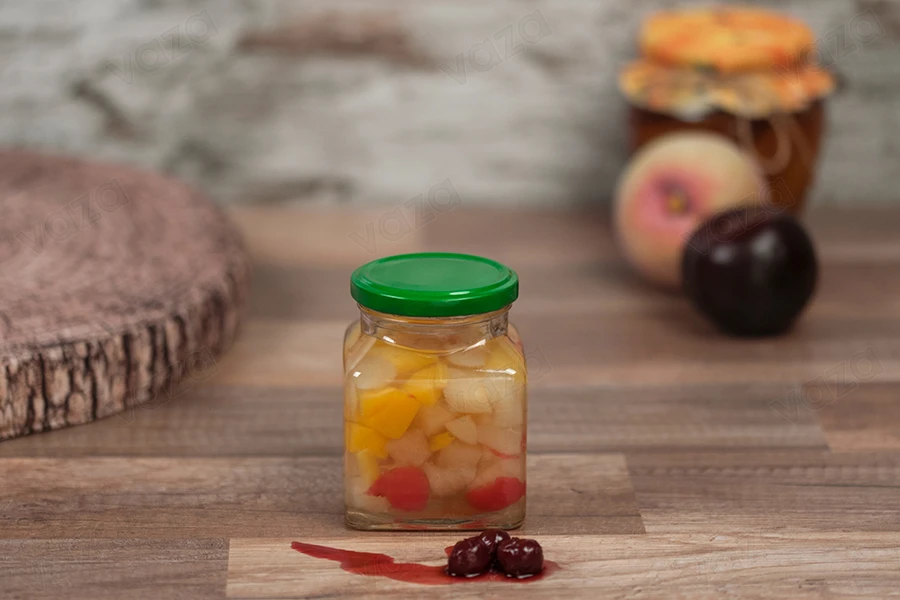 Viereckiges Glas für Marmelade 314 ml T.O 63-