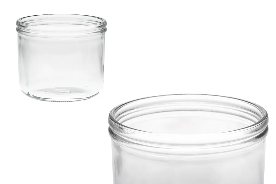 Decorative 525ml round glass jar