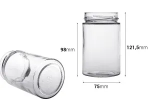 Pot en verre cylindrique 370 ml T.O 70/15 Deep - 20 pcs-2