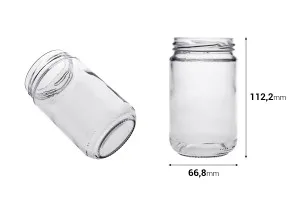 Pot en verre cylindrique 314 ml transparent - pcs-2