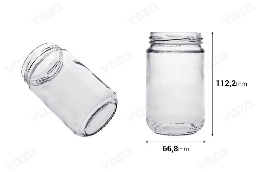 Zylindrischer Glasbehälter 314 ml transparent - Stck-εικόνα_διαστάσεις