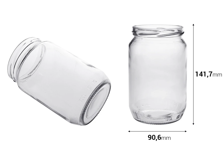 Glass round jar 720ml (for 1 kg honey) - 50 pcs Glass round jar 720ml (for 1 kg honey) - 50 pcs