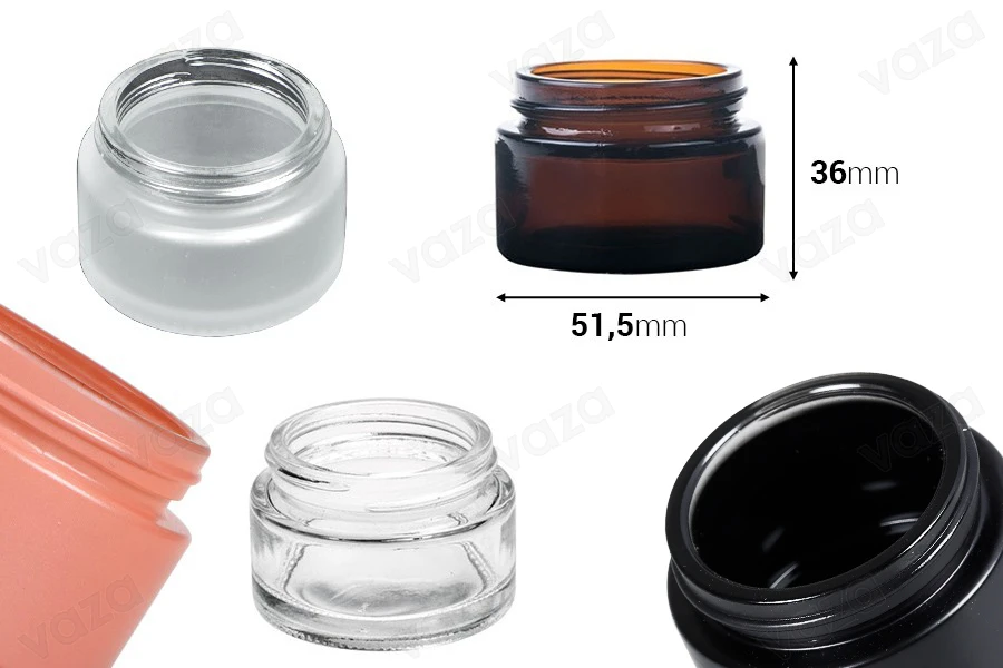 30ml glass cream jar in different colours - without a cap 30ml glass cream jar in different colours - without a cap-image_dimensions