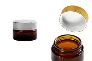 20ml amber glass cream jar with cap  - without sealing disc-1