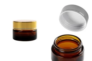 20ml amber glass cream jar with cap  - without sealing disc-5