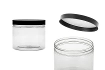 Βάζο για άλατα μπάνιου 550 ml πλαστικό (PET) διάφανο με μαύρο καπάκι Βάζο για άλατα μπάνιου 550 ml πλαστικό (PET) διάφανο με μαύρο καπάκι