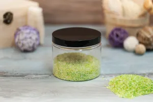 Transparent 500ml plastic PET jar for bath soaks with black cap in size  100x83 mm-6