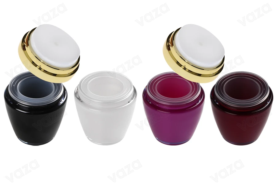 Petit pot en plastique airless de 30ml avec couvercle s'ouvrant dans le sens inverse des aiguilles d'une montre - différentes couleurs-εικόνα_σύνθεση